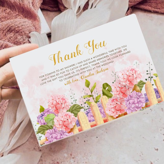 Cartão De Agradecimento Floral Garden She’s Fresh Bridal Shower Thank You (Criador carregado)