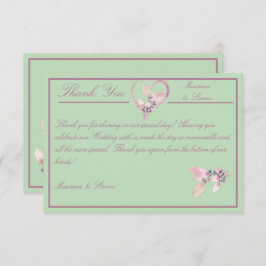 Cartão De Agradecimento Floral Green e Mauve Wedding