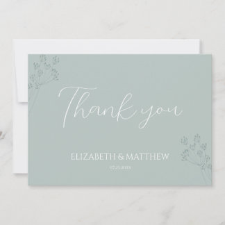Cartão De Agradecimento Floral Greenery Wedding Thank You Card