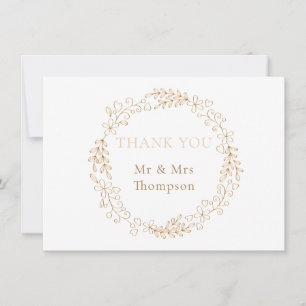 Cartão De Agradecimento Floral Halo Laurel Garland Casamento Obrigado