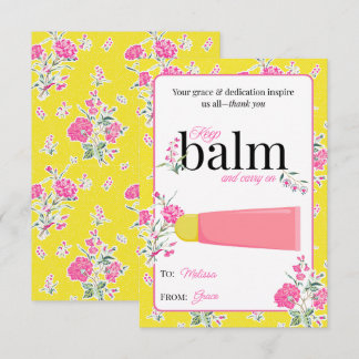 Cartão de Agradecimento Floral Keep Balm e Carry O