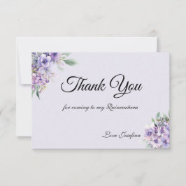 Cartão de Agradecimento Floral Lavanda de Quincean