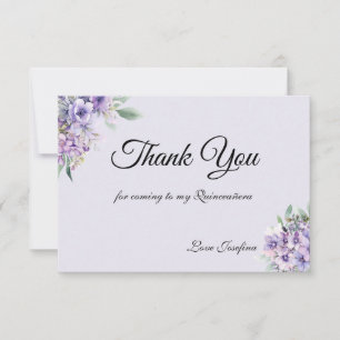 Cartão de Agradecimento Floral Lavanda de Quincean