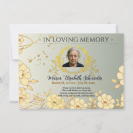 Cartão De Agradecimento Floral Memorial Card - Sympathy keepsake