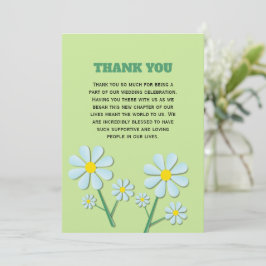 Cartão De Agradecimento Floral Minimalista de Primavera Margarida Fofo