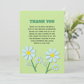 Cartão De Agradecimento Floral Minimalista de Primavera Margarida Fofo