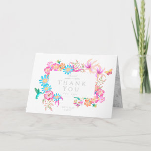 Cartão De Agradecimento Floral Místico Branco em Flor
