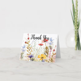 Cartão De Agradecimento Floral Moderno Personalizado por Aquarela