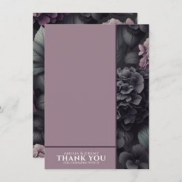 Cartão De Agradecimento Floral Moody Preto e Puro