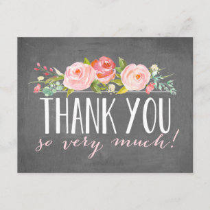 Cartão De Agradecimento Floral   Obrigado