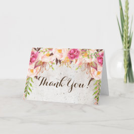 Cartão De Agradecimento Floral Obrigado Nota