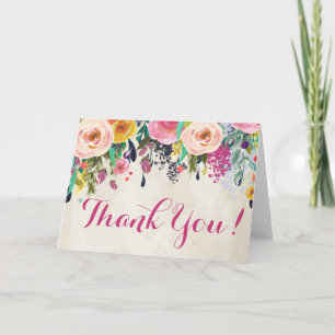 Cartão De Agradecimento Floral Obrigado Nota