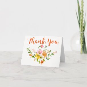 Cartão De Agradecimento Floral Orange Thank You Lily Flowers Pink