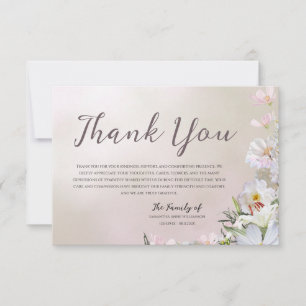 Cartão de Agradecimento Floral para Funeral
