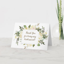 cartão de agradecimento floral para minha dama de 