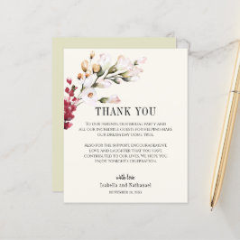 Cartão de Agradecimento Floral para Recepção de Ca