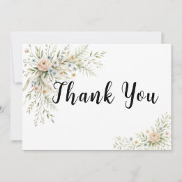 Cartão de Agradecimento Floral Personalizado Nota