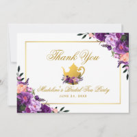 Floral Puro Dourado Obrigado Bridal Tea Party P