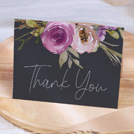 Cartão de Agradecimento Floral Rosa empoeirado Rox