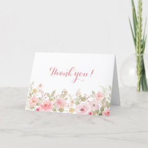 Cartão de Agradecimento Floral Rosa por Celebrar C
