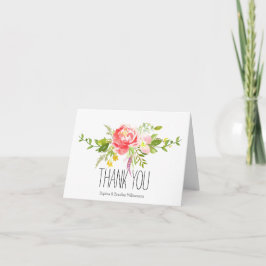 Cartão De Agradecimento Floral Rosa Vermelho Obrigado
