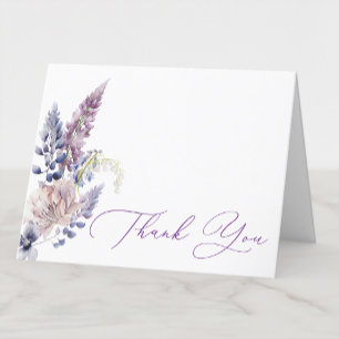 Cartão de Agradecimento Floral Roxo + Lavanda