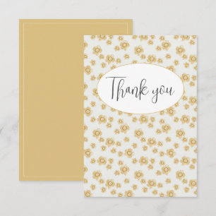 Cartão de Agradecimento Floral Simples e Fofo