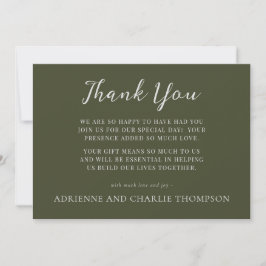 Cartão De Agradecimento Floral Simplicity 1 Modern Green Thank You Note