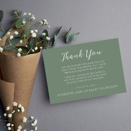 Cartão De Agradecimento Floral Simplicity 1 Modern Green Thank You Note