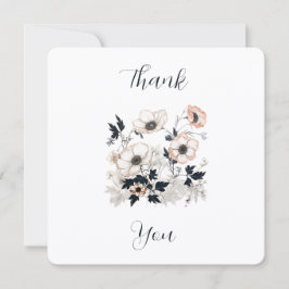 Cartão De Agradecimento Floral Square, Nordic Art Design, Soft Pastels