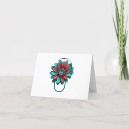 Cartão De Agradecimento Floral Stethoscope Design – Unique Medical & Healt