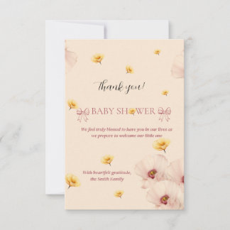 Cartão De Agradecimento Floral Theme Paper Napkin