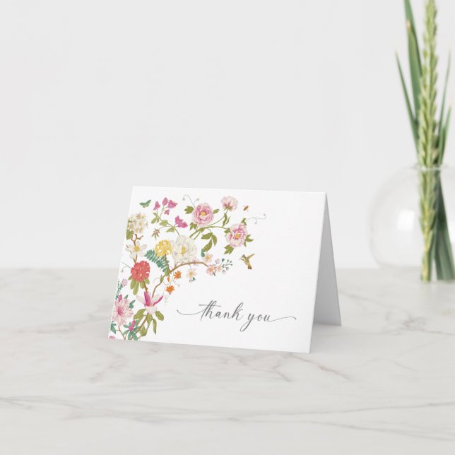 Cartão de Agradecimento Floral Vintage (Frente)