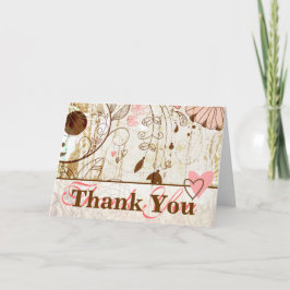 Cartão de Agradecimento Floral Vintage Shabby Chic