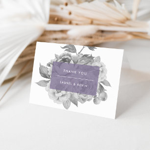 Cartão de Agradecimento Floral Vintage Violeta