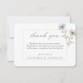 Cartão De Agradecimento Floral Watercolor Daisy Funeral Memorial Obrigado