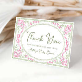 Cartão De Agradecimento Floral Wildflower Girl Baby Shower Thank You Card