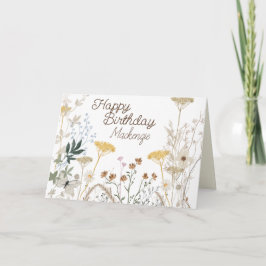 Cartão De Agradecimento Floral Wildflower Rustic Boho Whimsday