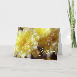 Cartão De Agradecimento Floral Yellow Chrysanthemum Sympathum Obrigado