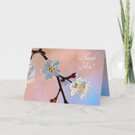 Cartão De Agradecimento Flores Apricot Japonesas Brancas Clássicas