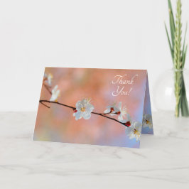 Cartão De Agradecimento Flores Apricot Japonesas preciosos