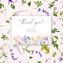 Flores aquarelas - obrigado chá de panela