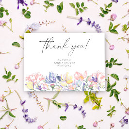 Cartão De Agradecimento Flores aquarelas - obrigado chá de panela