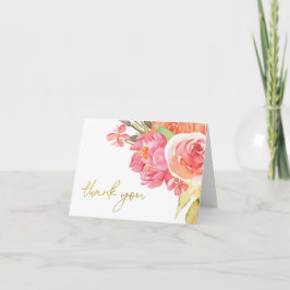 Cartão De Agradecimento Flores Aquáticas Pastel