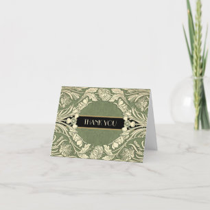 Cartão De Agradecimento Flores Art Nouveau Bordas Florais Totalmente Editá