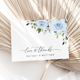 Cartão De Agradecimento Flores Azuis, Greenerescência, Boho, Casamento Flo