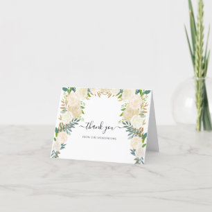 Cartão De Agradecimento Flores Boho Brancas Funeral Memorial Casamento Dob