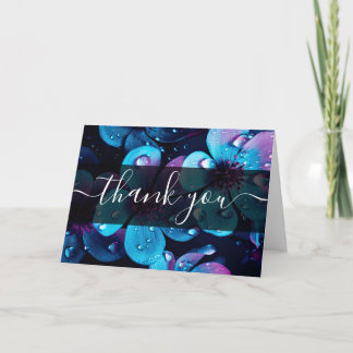 Cartão De Agradecimento Flores Bonitas e Negrito Personalizadas Obrigado
