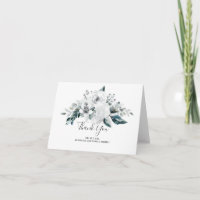 Flores Brancas e Vegetação Aquarela Obrigado