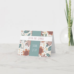 Cartão De Agradecimento Flores Cheias Casamento de Inspirividade Elegante